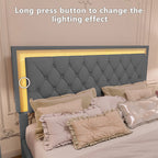 Upholstered Platform Bed With Led Lights Bedroom Set - image 4