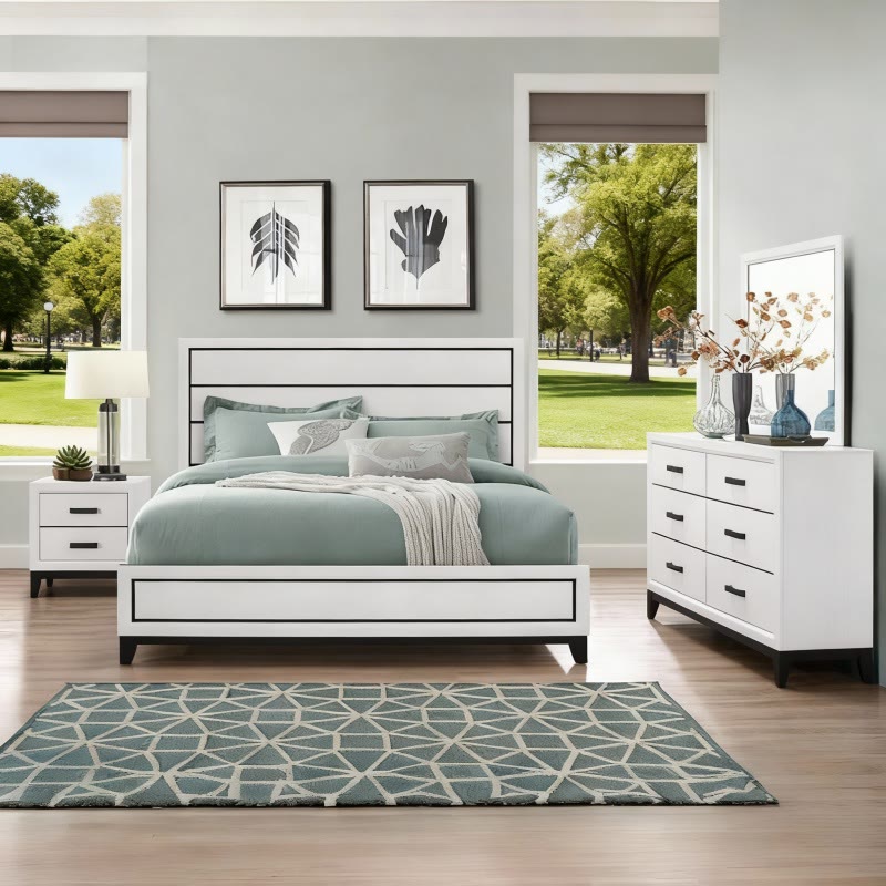 Iffhome Elegant White King Bedroom Set  - image 2