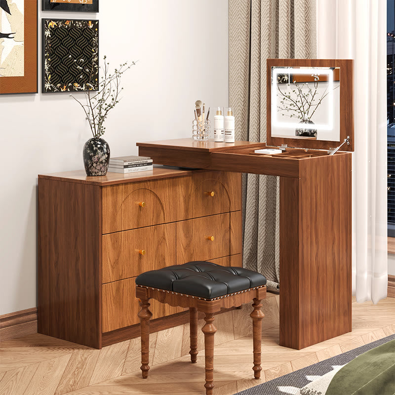 Iffhome Vintage Vanity Desk with Mirror and Lights - image 4