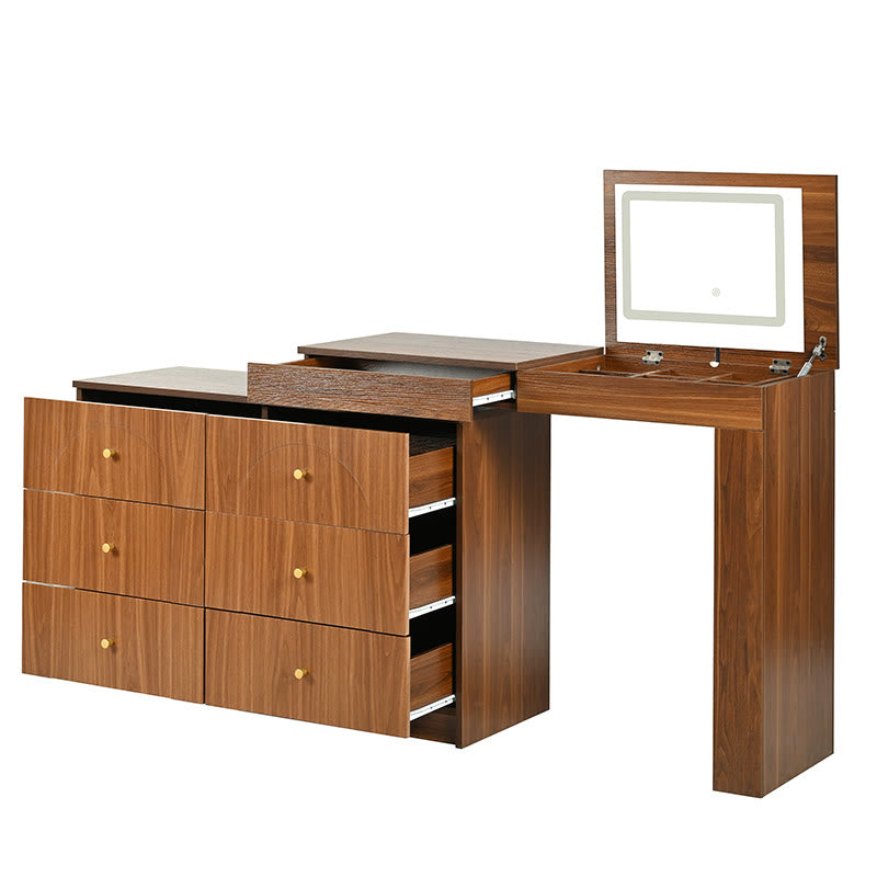 Iffhome Vintage Vanity Desk with Mirror and Lights - image 7