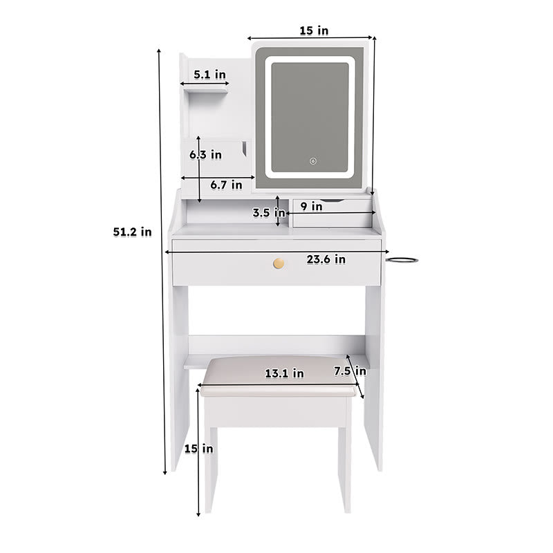 Iffhome Minimalist Style Dressing Mirror With Stool - image 7