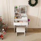 Minimalist Style Dressing Mirror With Stool - image 1
