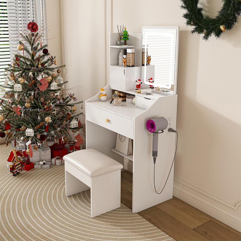 Iffhome Minimalist Style Dressing Mirror With Stool - image 0