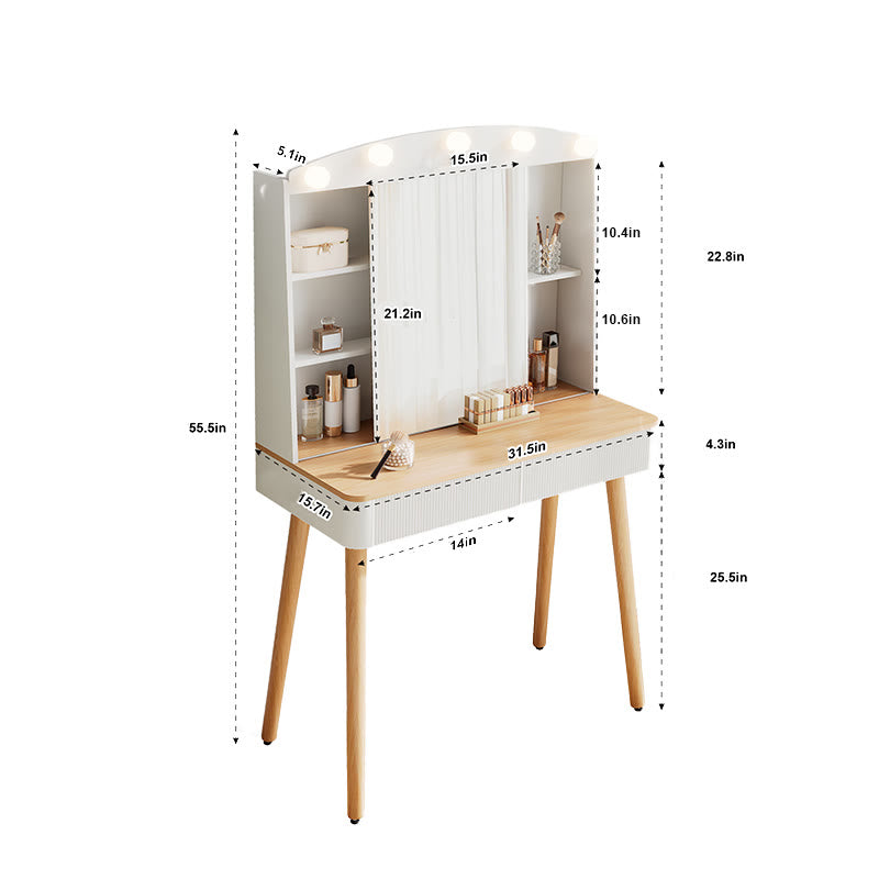Iffhome Vanity Desk With Sliding Mirror - image 7