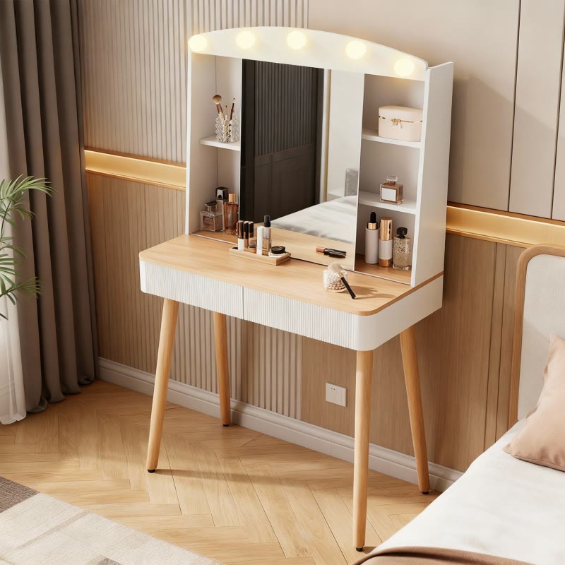 Iffhome Vanity Desk With Sliding Mirror - image 1