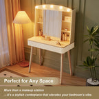 Vanity Desk With Sliding Mirror - image 3