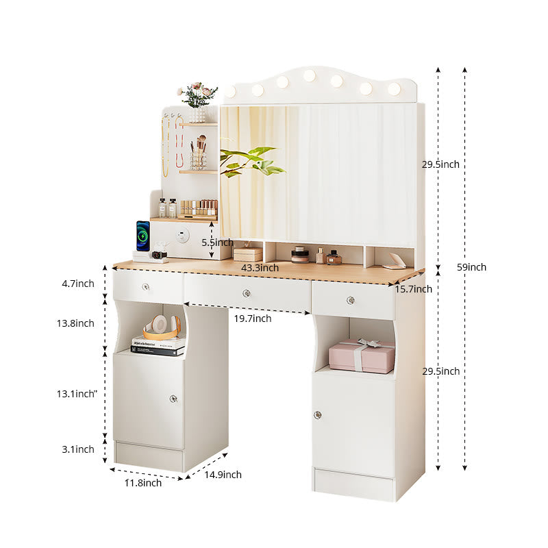 Makeup Vanity Desk With Foldable Mirror - image 6