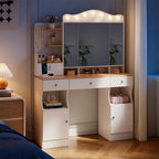 Makeup Vanity Desk With Foldable Mirror - image 3