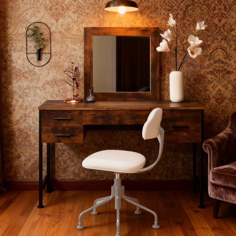 Iffhome Vintage Industrial Style Dressing Table With Drawers - image 0