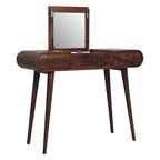 Walnut Color Foldable Mirror Dressing Table - image 2