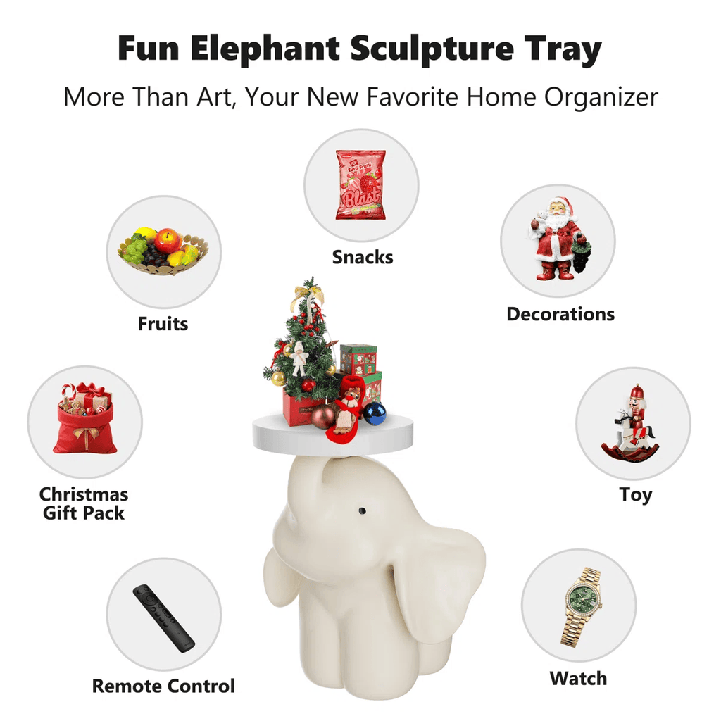 Iffhome Elephant Base Side Table With Tray - image 5