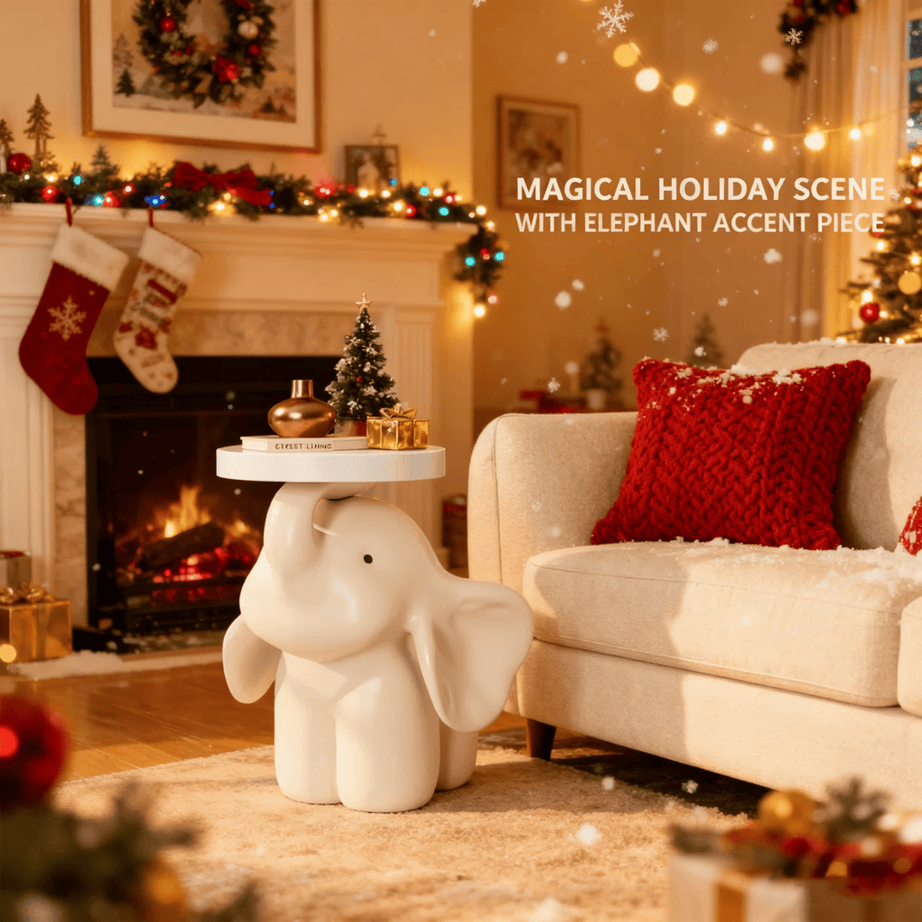 Iffhome Elephant Base Side Table With Tray - image 2