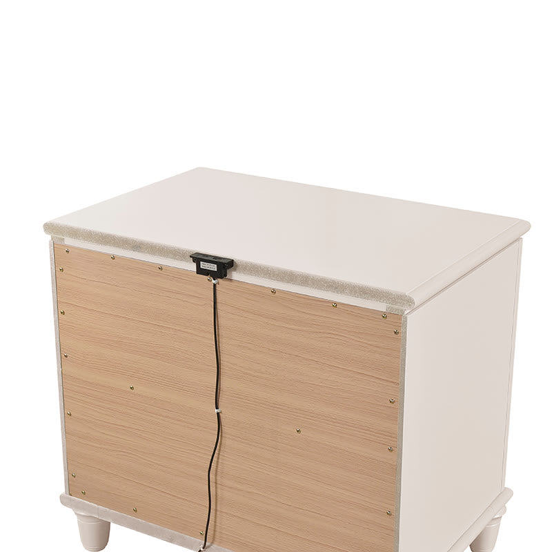 Modern Two Drawers Nightstand With Usb Ports - image 5