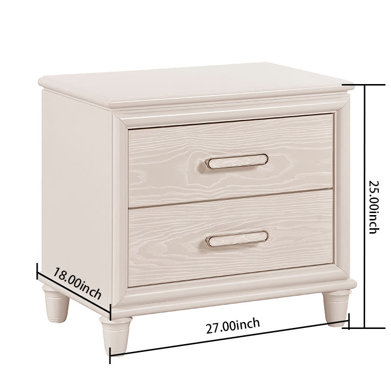 Modern Two Drawers Nightstand With Usb Ports - image 8
