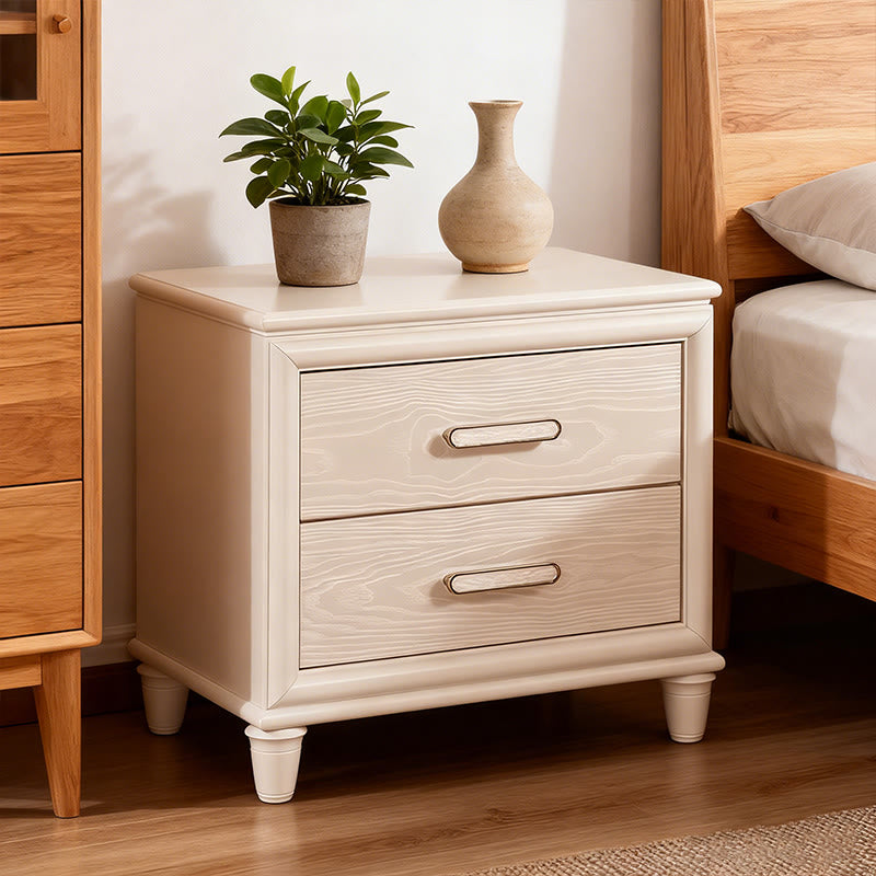 Modern Two Drawers Nightstand With Usb Ports - image 3