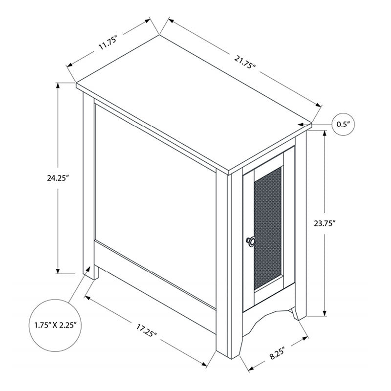 Iffhome Rectangle Narrow Accent Nightstand - image 5