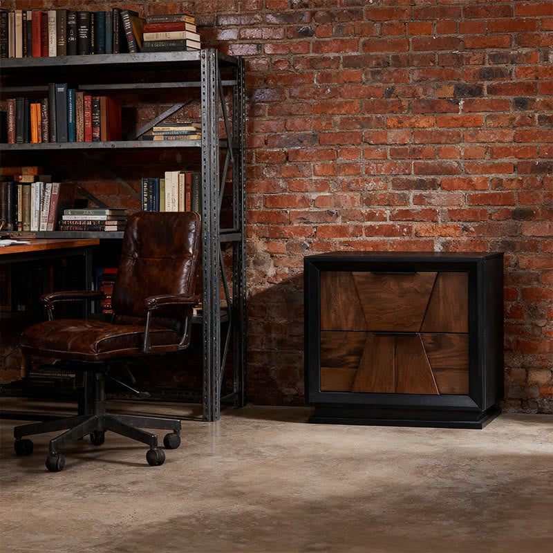 Iffhome Traditional Style Nightstand With Relief Patterns - image 1