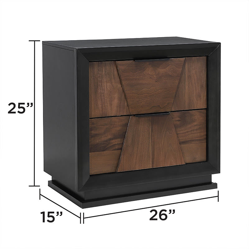 Traditional Style Nightstand With Relief Patterns - image 6