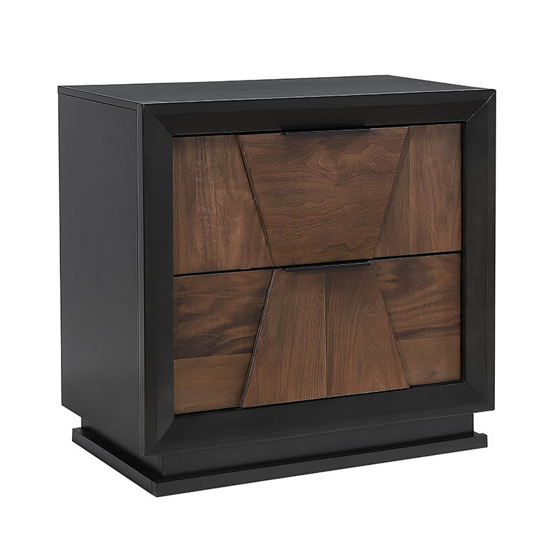 Traditional Style Nightstand With Relief Patterns - image 5