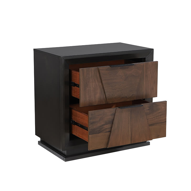 Traditional Style Nightstand With Relief Patterns - image 3