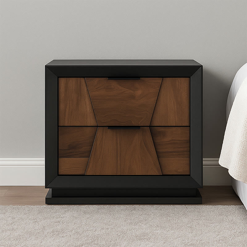 Traditional Style Nightstand With Relief Patterns - image 2