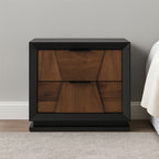 Traditional Style Nightstand With Relief Patterns - image 2