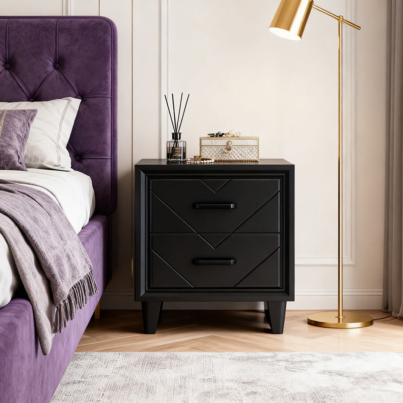 Arrow Grain Minimalist Wood Nightstand - image 0