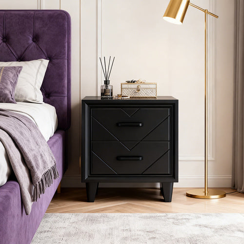 Arrow Grain Minimalist Wood Nightstand - image 0