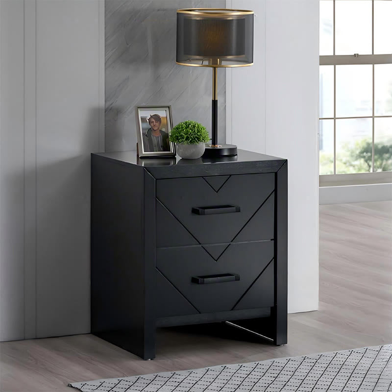 Iffhome Arrow Grain Minimalist Wood Nightstand - image 2
