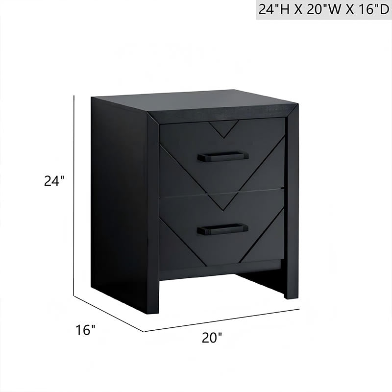 Arrow Grain Minimalist Wood Nightstand - image 4
