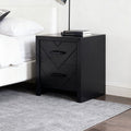 Arrow Grain Minimalist Wood Nightstand - Black - image 1
