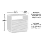 Modern Minimalist White Embossed Wood Nightstand - image 7