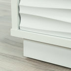 Modern Minimalist White Embossed Wood Nightstand - image 5