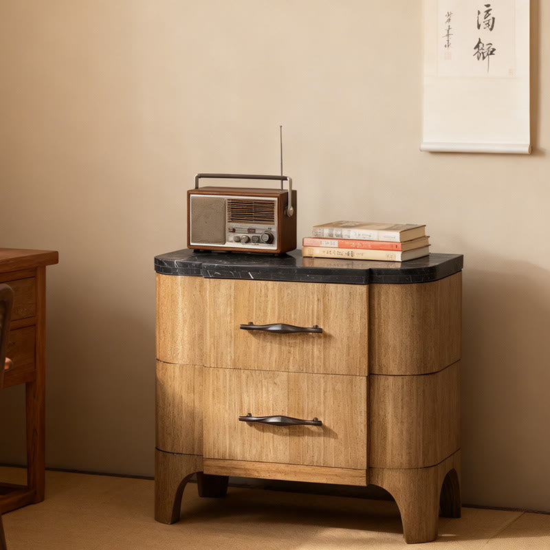 Mid-century Stone Top Nightstand - image 1
