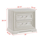 Antique White Finish Wooden Nightstand  - image 4