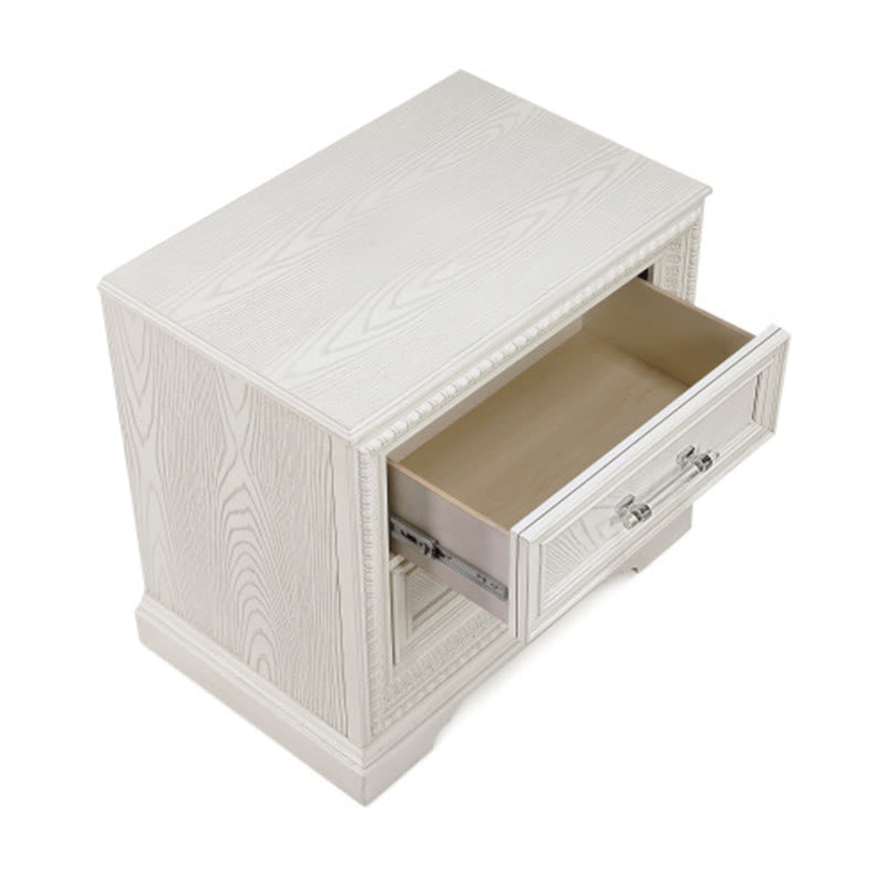 Antique White Finish Wooden Nightstand  - image 2
