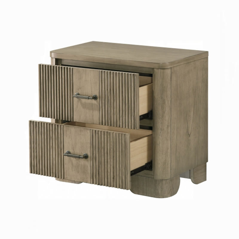 Iffhome Country Style Grooved Panel Nightstand - image 3