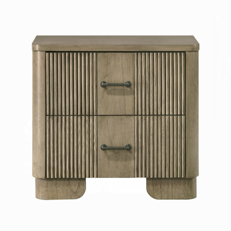 Iffhome Country Style Grooved Panel Nightstand - image 5