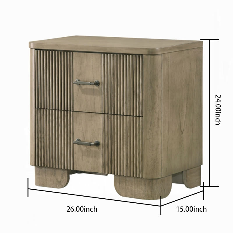 Iffhome Country Style Grooved Panel Nightstand - image 7
