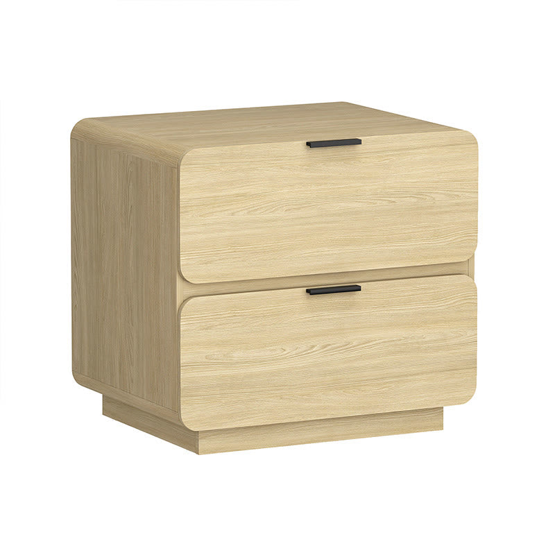 Iffhome Rounded Corner Natural Wood Nightstand - image 3