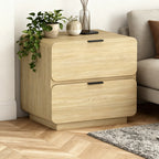 Rounded Corner Natural Wood Nightstand - image 0