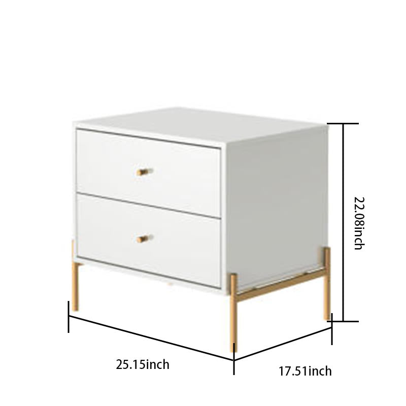 Iffhome Square Wooden Nightstand With Gold Handles - image 7