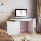 Expandable Computer Desk With Hutch & Bookshelf - White - image 0