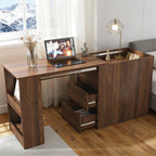 Corner Home Office Extendable Table With Storage - image 1