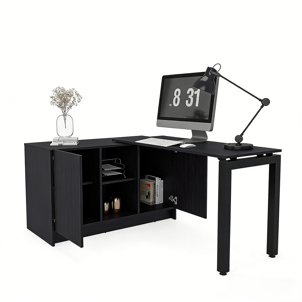 Iffhome Rotable Home Office Desk With Storage Compartments - image 4