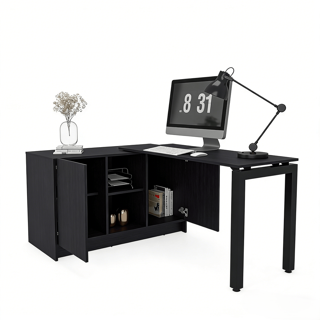 Iffhome Rotable Home Office Desk With Storage Compartments - image 4