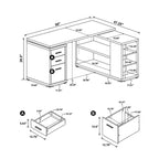 Vintage L-shape Adjustable Desk With 3-drawers  - image 5