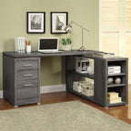 Vintage L-shape Adjustable Desk With 3-drawers  - image 2
