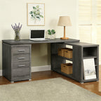 Vintage L-shape Adjustable Desk With 3-drawers  - Grey - image 0