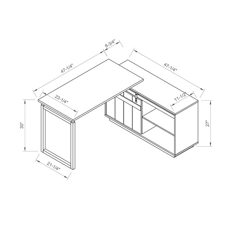 Iffhome L-shaped Reversible Workstation Home Office Desk  - image 8